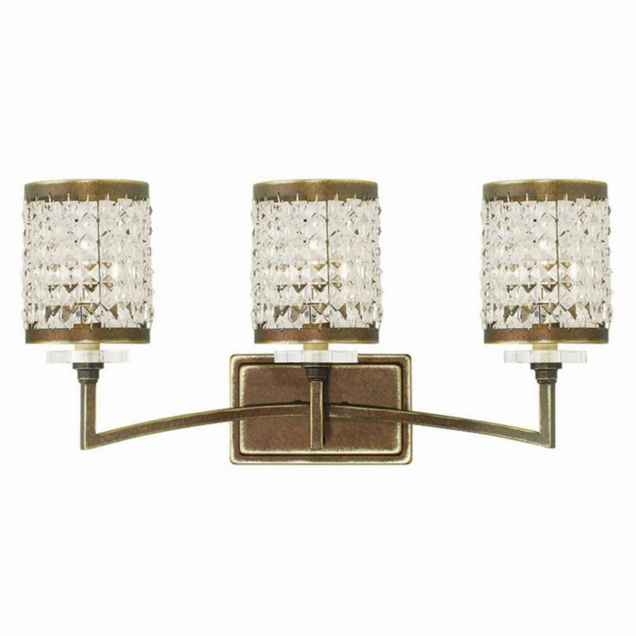 * | Hot Sale Glam Livex Lighting Grammercy 50563 3 Light Bathroom Vanity Light