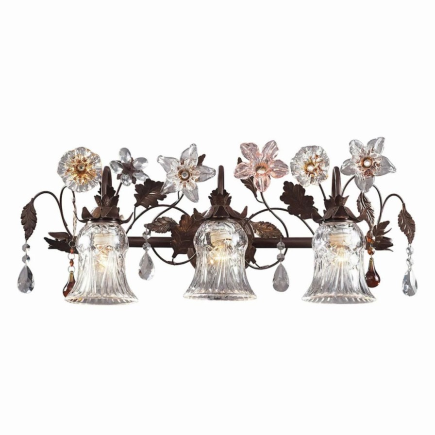 * | Best Deal Traditional Elk Lighting Cristallo Fiore 7042-3 3 Light Bathroom Vanity Light