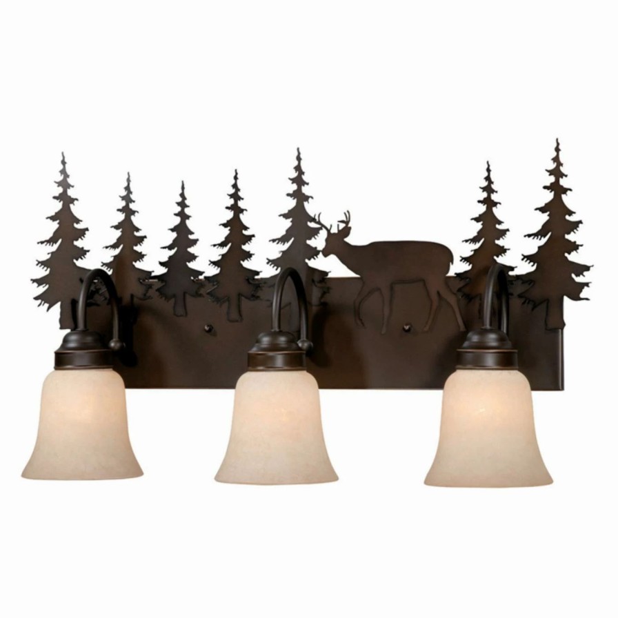 * | Budget Rustic / Southwestern Vaxcel Bryce 3-Light Vanity 24.62W In. Burnished Bronze