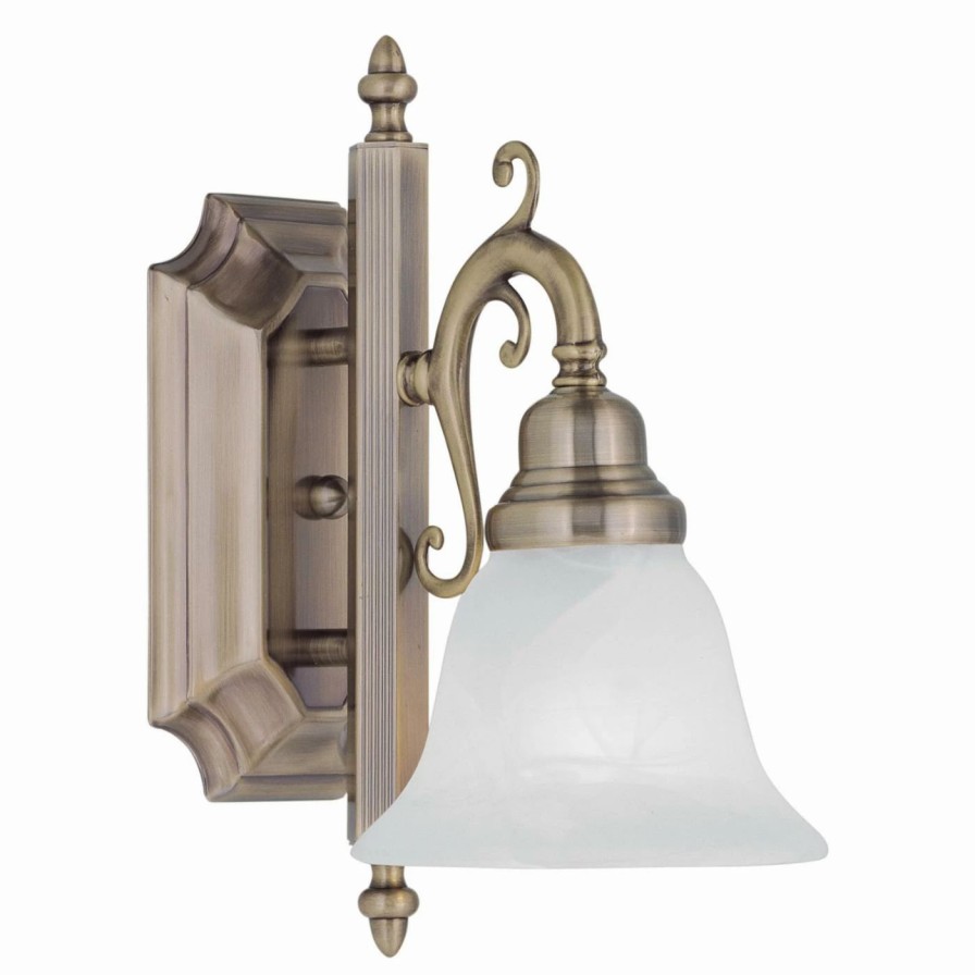 * | Outlet Livex Lighting Traditional Livex French Regency 1281-01 Bath Vanity 12.5H In. Antique Brass