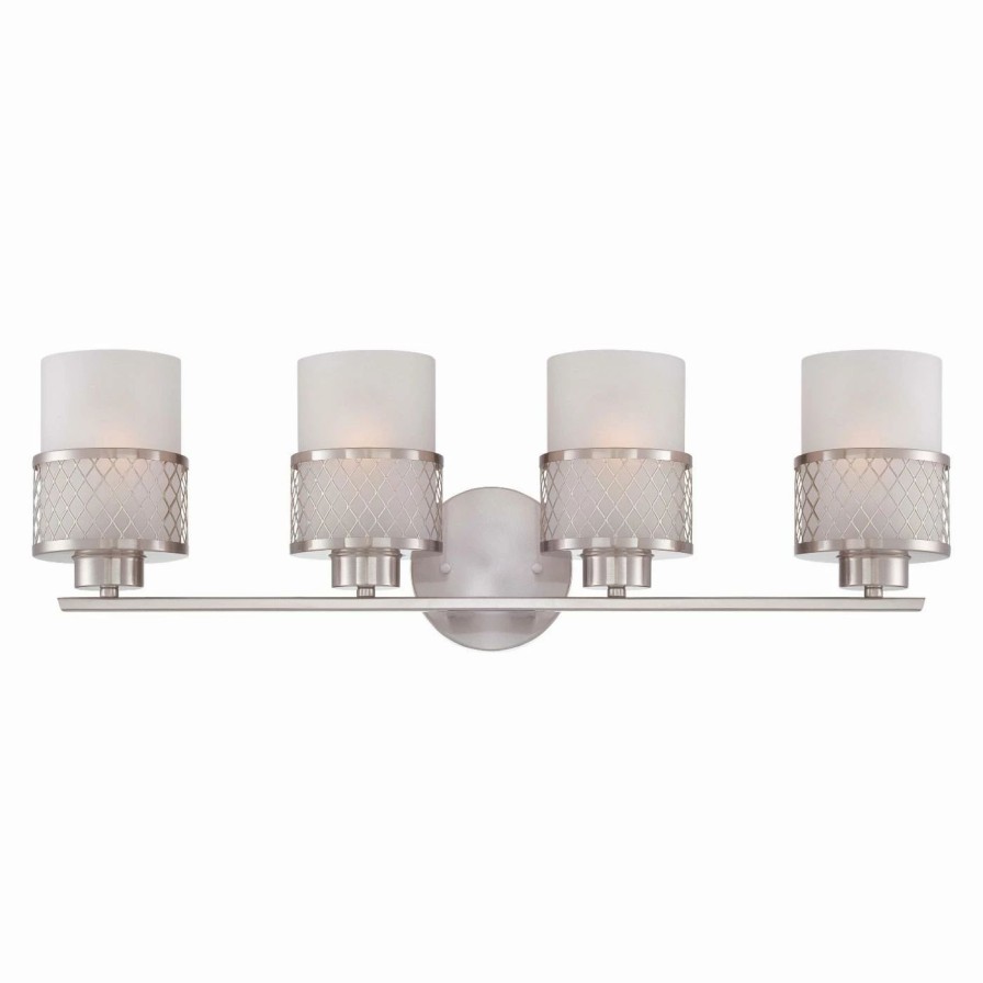 * | Cheap Transitional Nuvo Fusion 60/4684 4-Light Vanity 27W In. Brushed Nickel