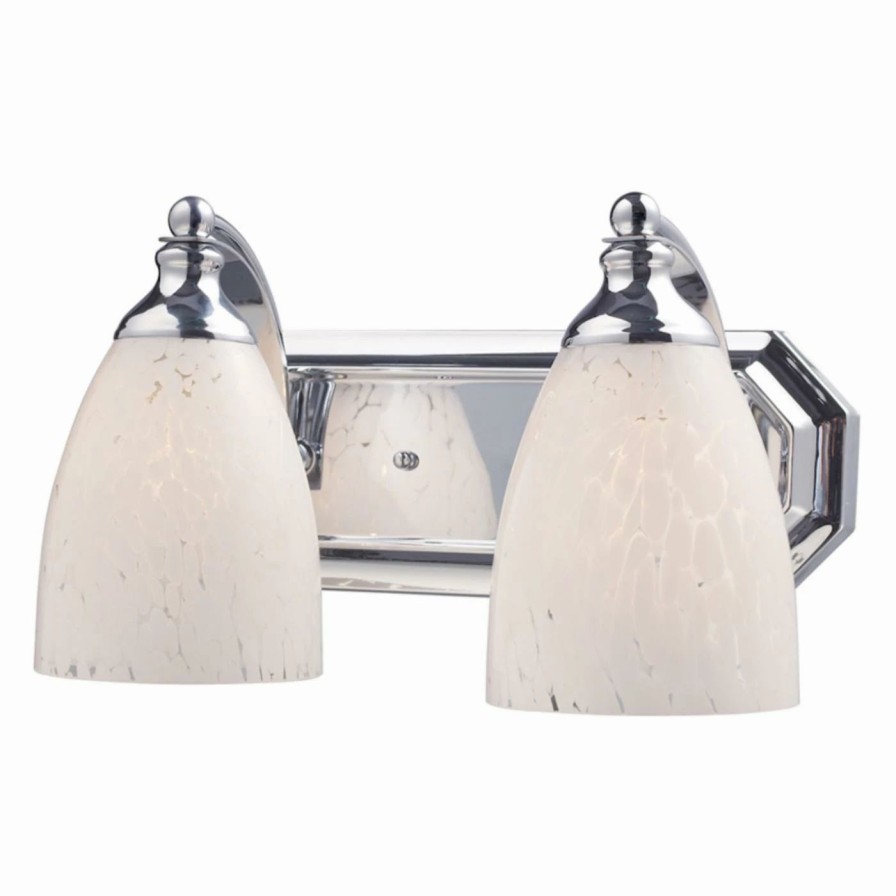 * | Top 10 Transitional Elk Lighting Bath And Spa 570-2 Bathroom Vanity Light With Snow White Glass