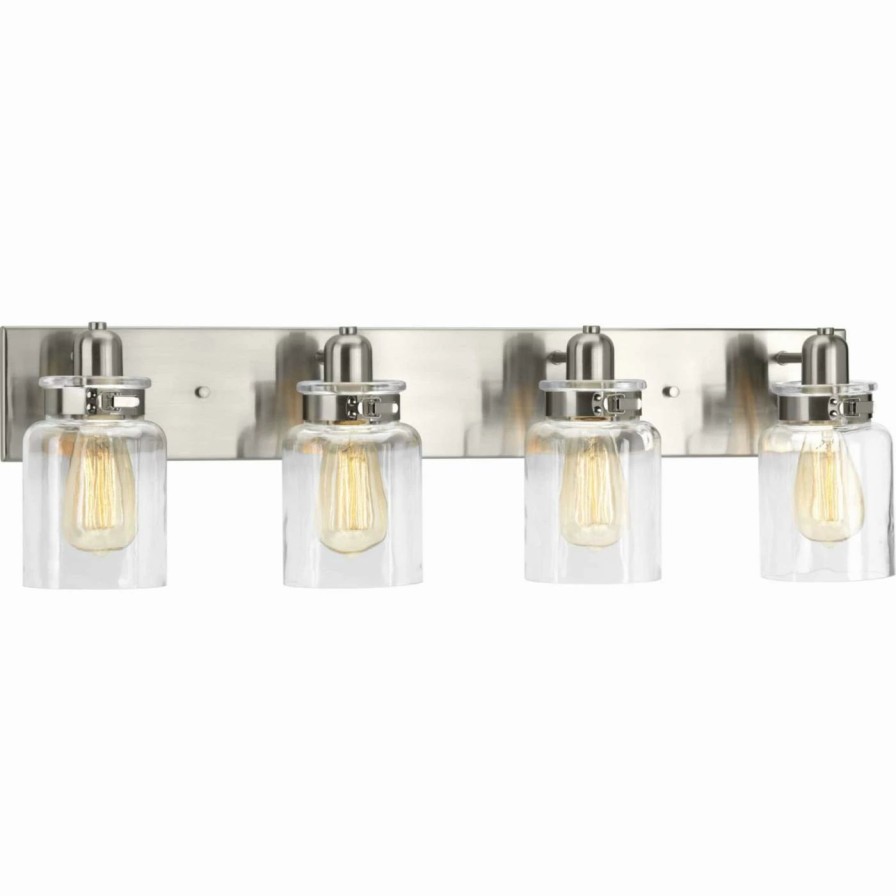 * | Best Deal Industrial Progress Lighting Calhoun 4 Light Bathroom Vanity Light