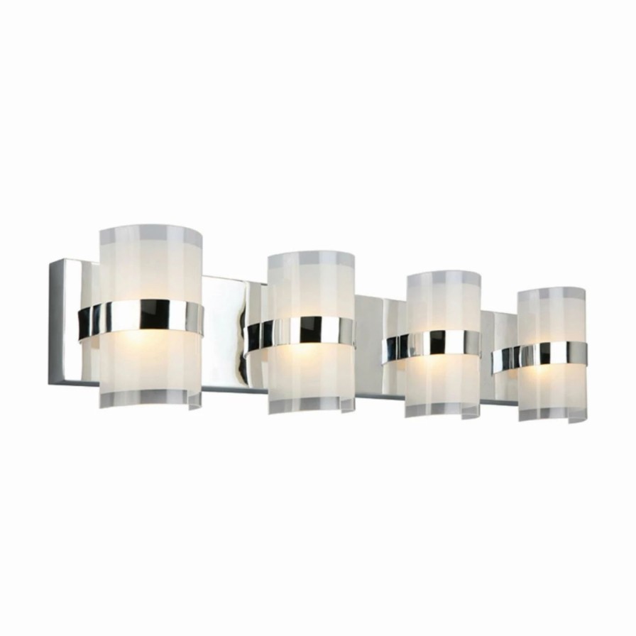 * | Budget Transitional Design House Haswell 4 Light Led Bathroom Vanity Light