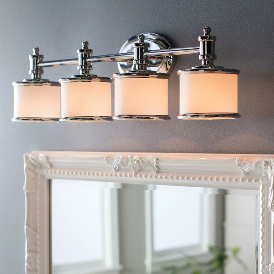 * | Coupon Transitional Vaxcel Carlisle 4 Light Bathroom Vanity Light