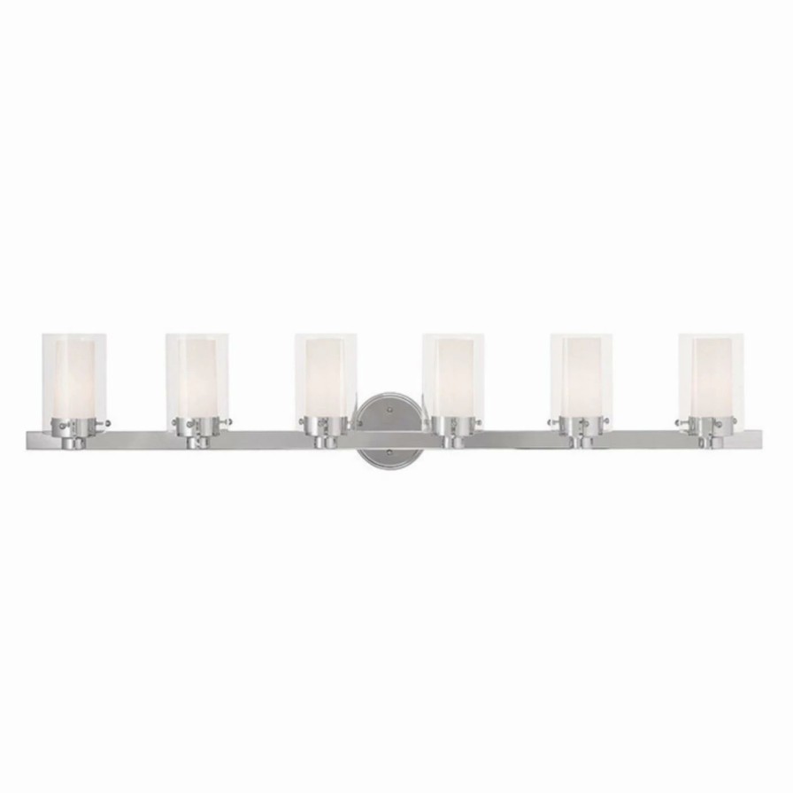 * | Best Reviews Of Modern / Contemporary Livex Lighting Manhattan 15456 6 Light Bathroom Vanity Light