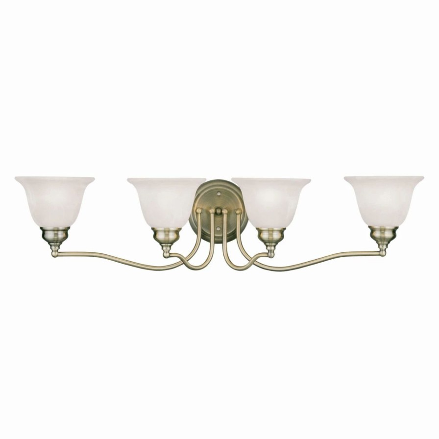 * | Flash Sale Livex Lighting Traditional Livex Essex 1354-01 4-Light Bath Light In Antique Brass