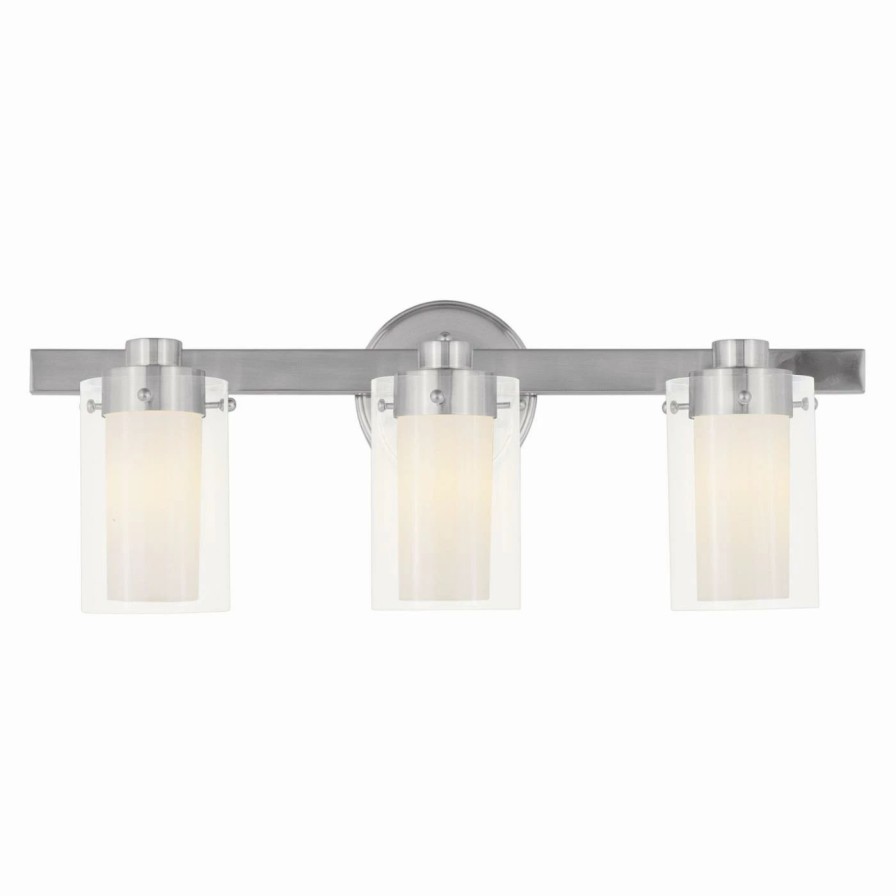 * | Discount Livex Lighting Modern / Contemporary Livex Manhattan 1543-91 3-Light Bathroom Wall Light 22.5W In. Brushed Nickel