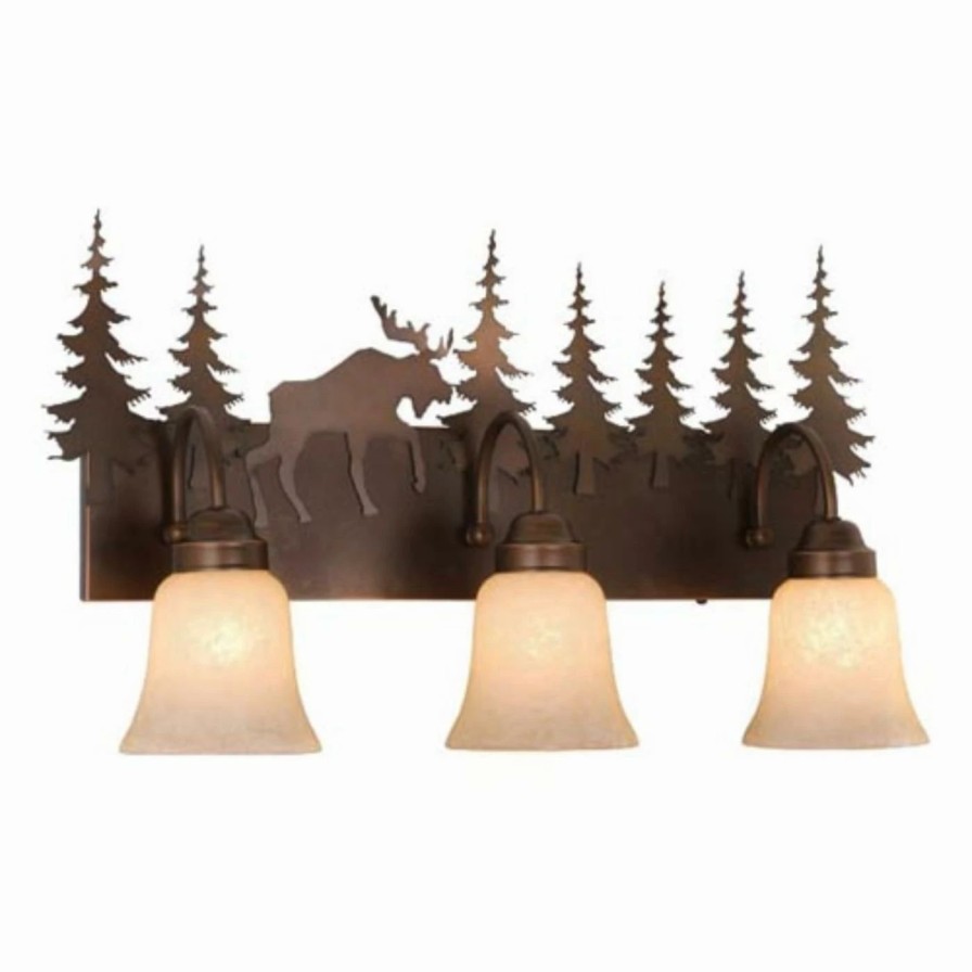 * | Promo Rustic / Southwestern Vaxcel Yellowstone Bathroom Wall Light 24W In. Burnished Bronze