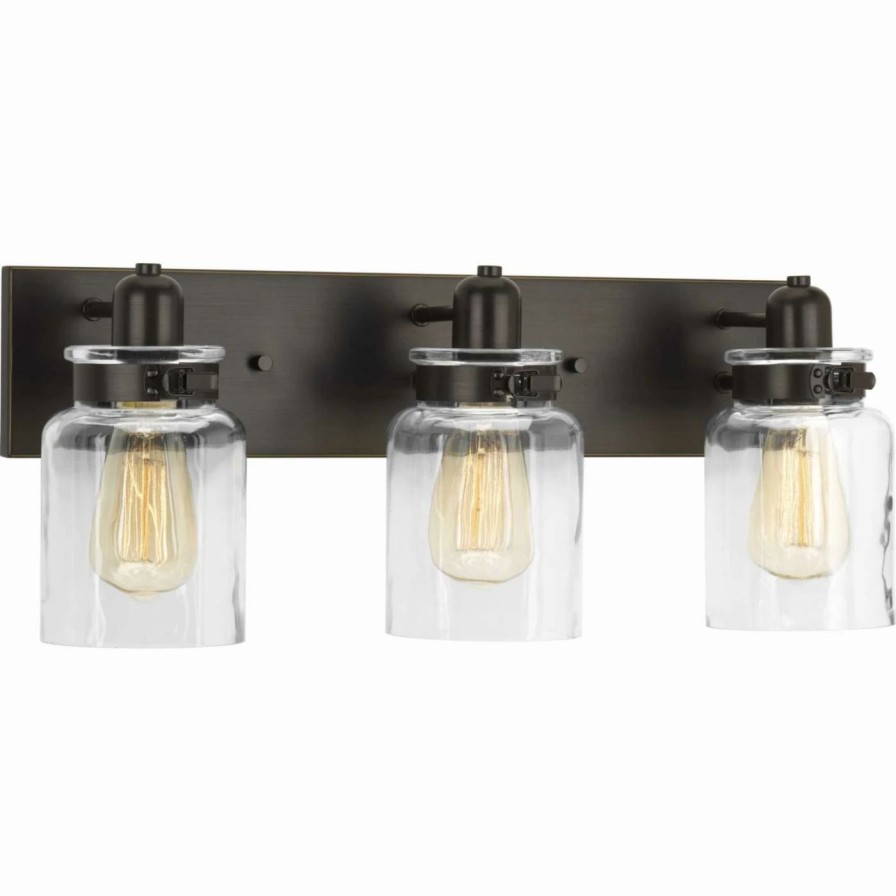 * | Hot Sale Industrial Progress Lighting Calhoun 3 Light Bathroom Vanity Light