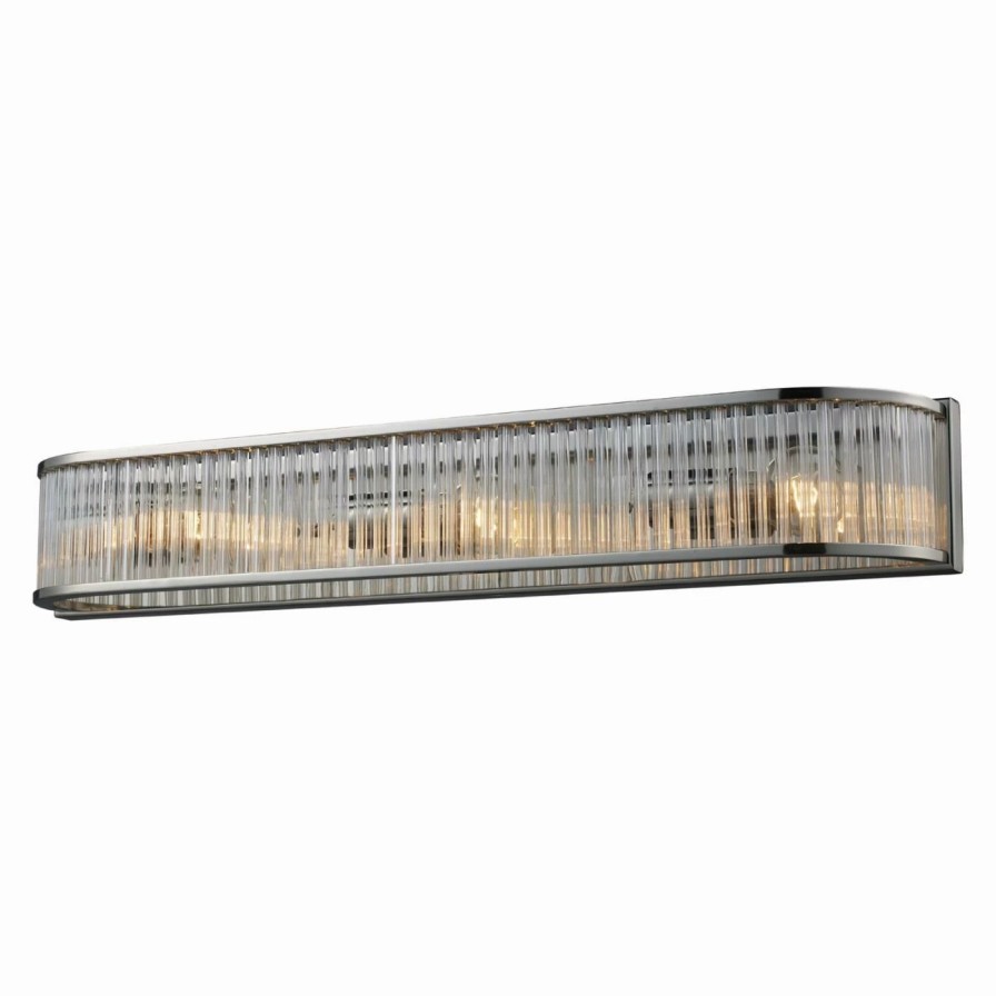 * | Best Deal Transitional Elk Lighting Braxton Vanity Light Bar Polished Nickel