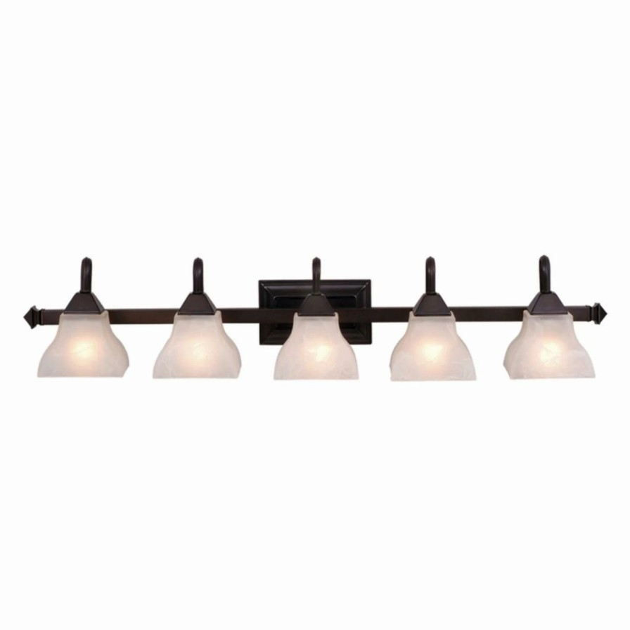 * | Flash Sale Industrial Vaxcel Lighting Cardiff Vl26305Obb 5 Light Bathroom Vanity Light