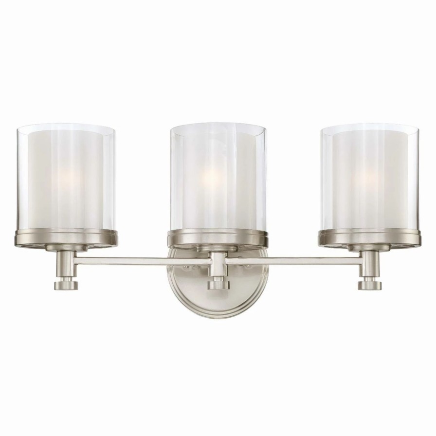 * | Outlet Transitional Nuvo Decker 60/4643 3-Light Vanity 21.75W In. Brushed Nickel