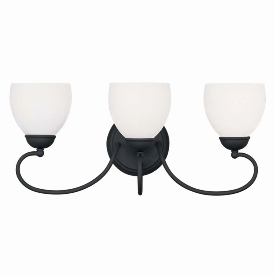 * | Best Sale Livex Lighting Transitional Livex Brookside 4753-04 3-Light Bath Light In Black