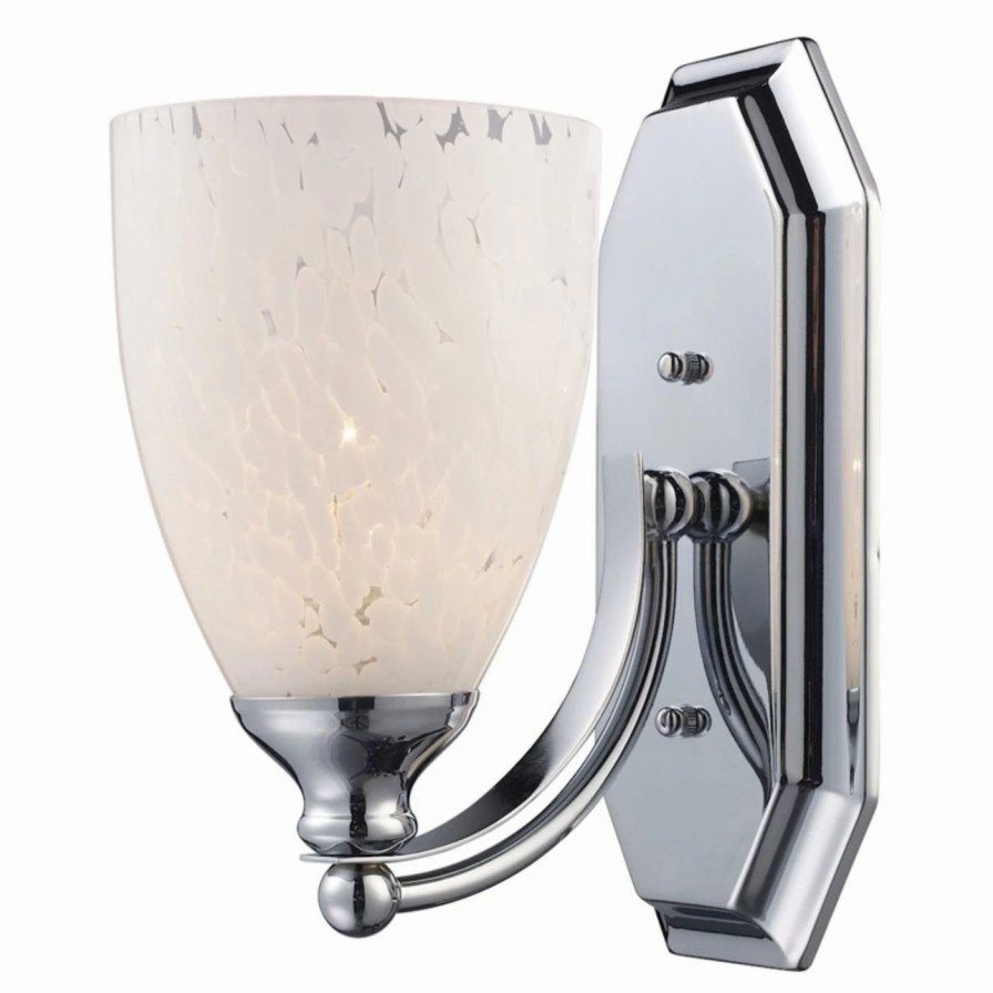 * | Promo Bathroom Sconces Elk Lighting Bath And Spa 570-1 Bathroom Vanity Light With Snow White Glass