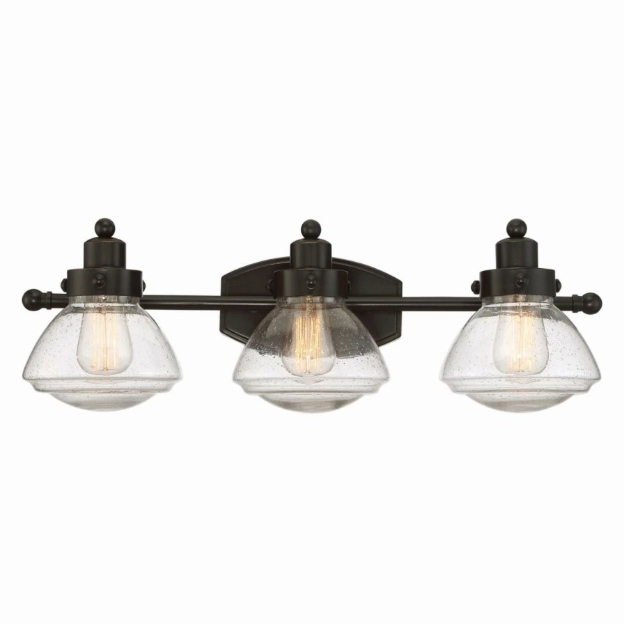 * | Buy Transitional Quoizel Scholar Sch8603Pn 3 Light Bathroom Vanity Light