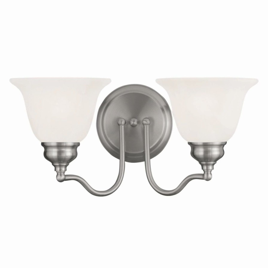 * | Best Deal Livex Lighting Traditional Livex Essex 1352-91 2-Light Bath Light In Brushed Nickel