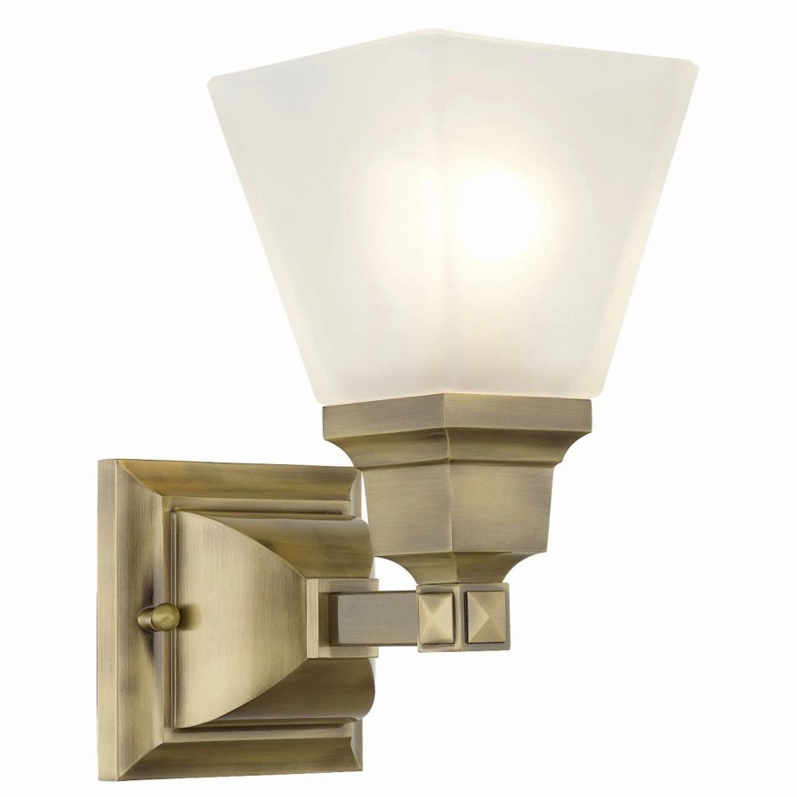 * | Wholesale Livex Lighting Traditional Livex Mission 1031-01 Bath Vanity 9.5H In. Antique Brass