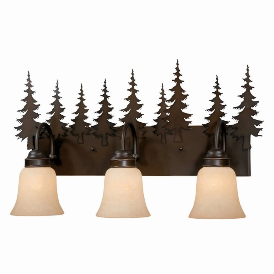 * | Top 10 Rustic / Southwestern Vaxcel Yosemite 3-Light Vanity 24.62W In. Burnished Bronze