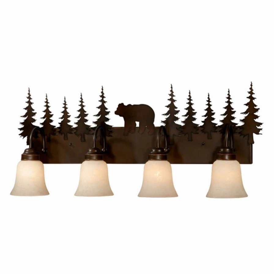 * | Buy Rustic / Southwestern Vaxcel Lighting Bozeman Vl55704Bbz 4 Light Bathroom Vanity Light