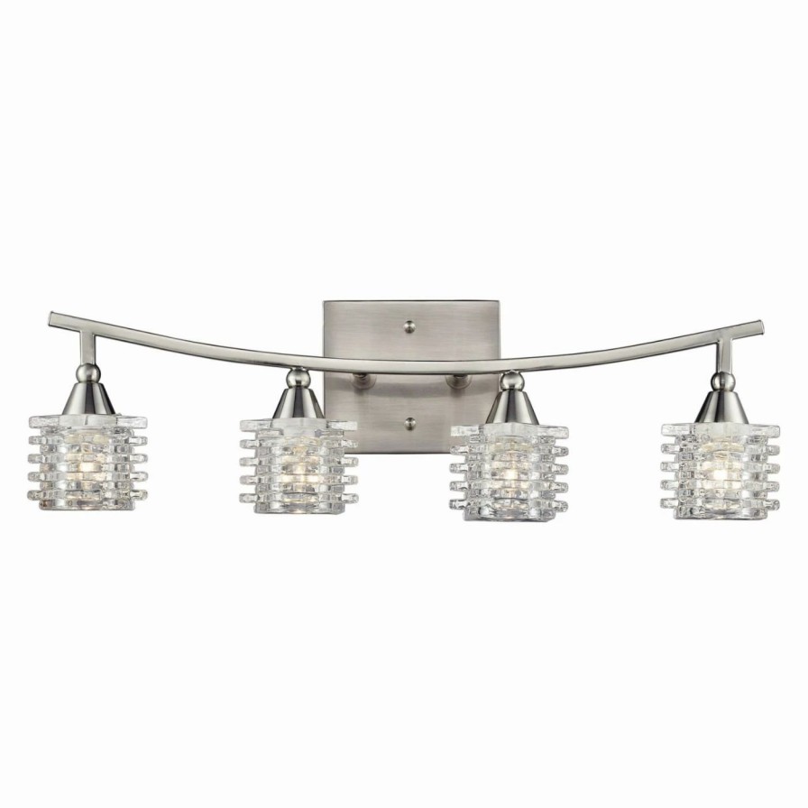 * | Cheap Transitional Elk Lighting Matrix 17132/4 Bathbar Satin Nickel 21W In.