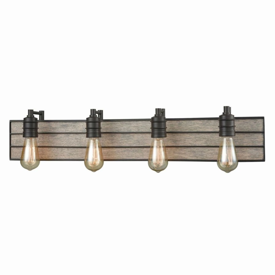 * | Cheap Industrial Elk Lighting 164 Brookweiler 4 Light Bathroom Vanity Light