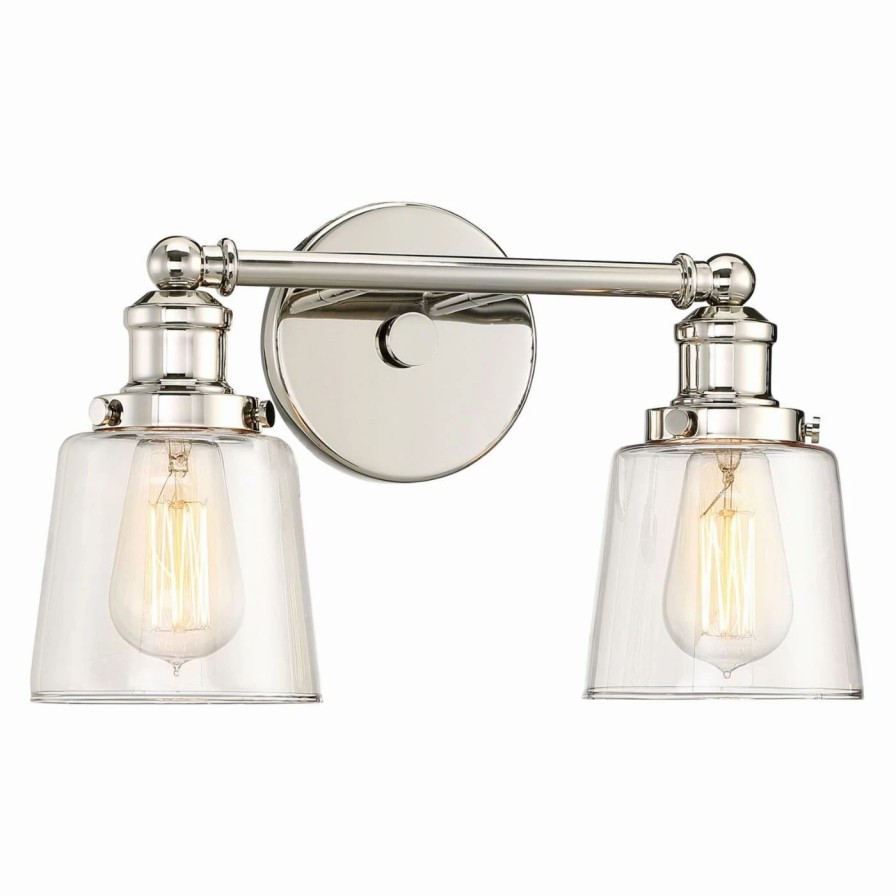 * | Cheapest Transitional Quoizel Union Uni8602Pk 2 Light Bathroom Vanity Light