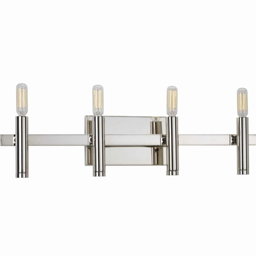 * | Deals Mid-Century Progress Lighting Draper 4 Light Bathroom Vanity Light