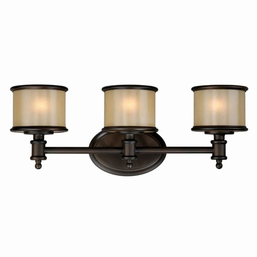 * | New Transitional Vaxcel Carlisle Cr-Vlu003 3 Light Bathroom Vanity Light