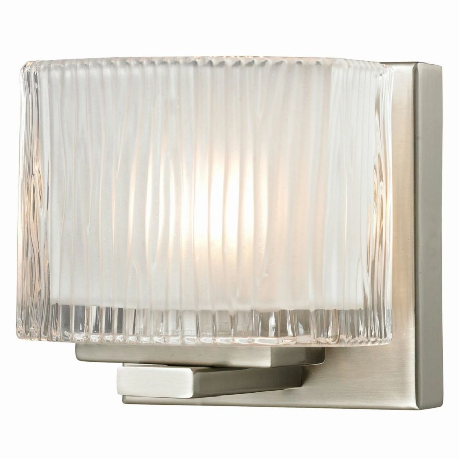 * | Flash Sale Modern / Contemporary Elk Lighting Chiseled Glass 1 Light Bathroom Vanity Light