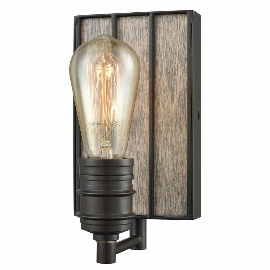 * | Brand New Industrial Elk Lighting 164 Brookweiler 1 Light Bathroom Vanity Light