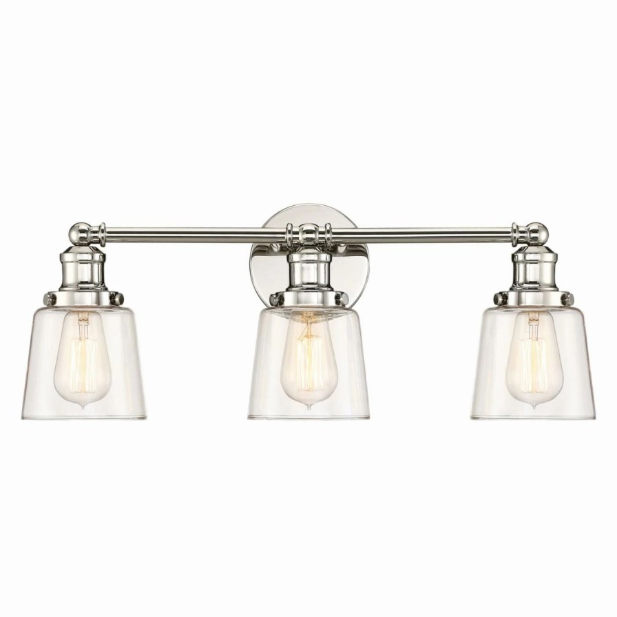 * | Hot Sale Transitional Quoizel Union Uni8603Pk 3 Light Bathroom Vanity Light