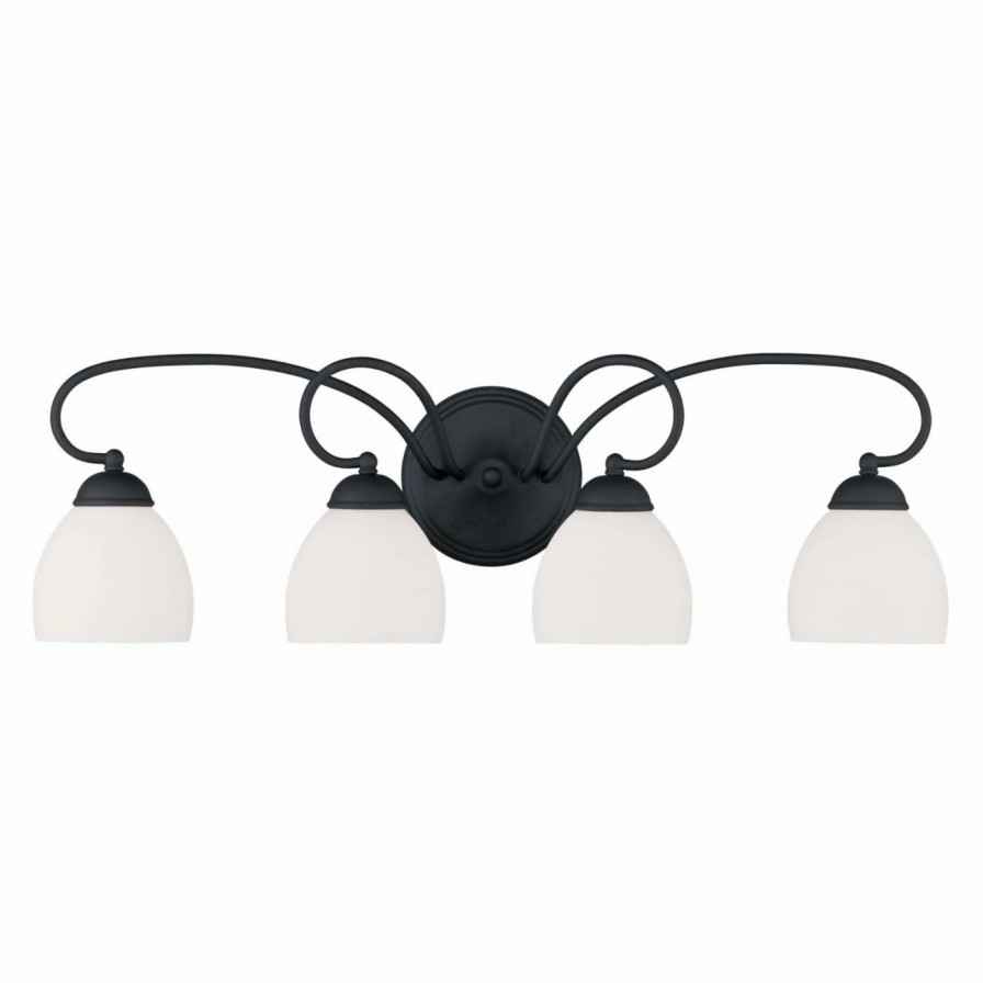 * | New Livex Lighting Transitional Livex Brookside 4754-04 4-Light Bath Light In Black