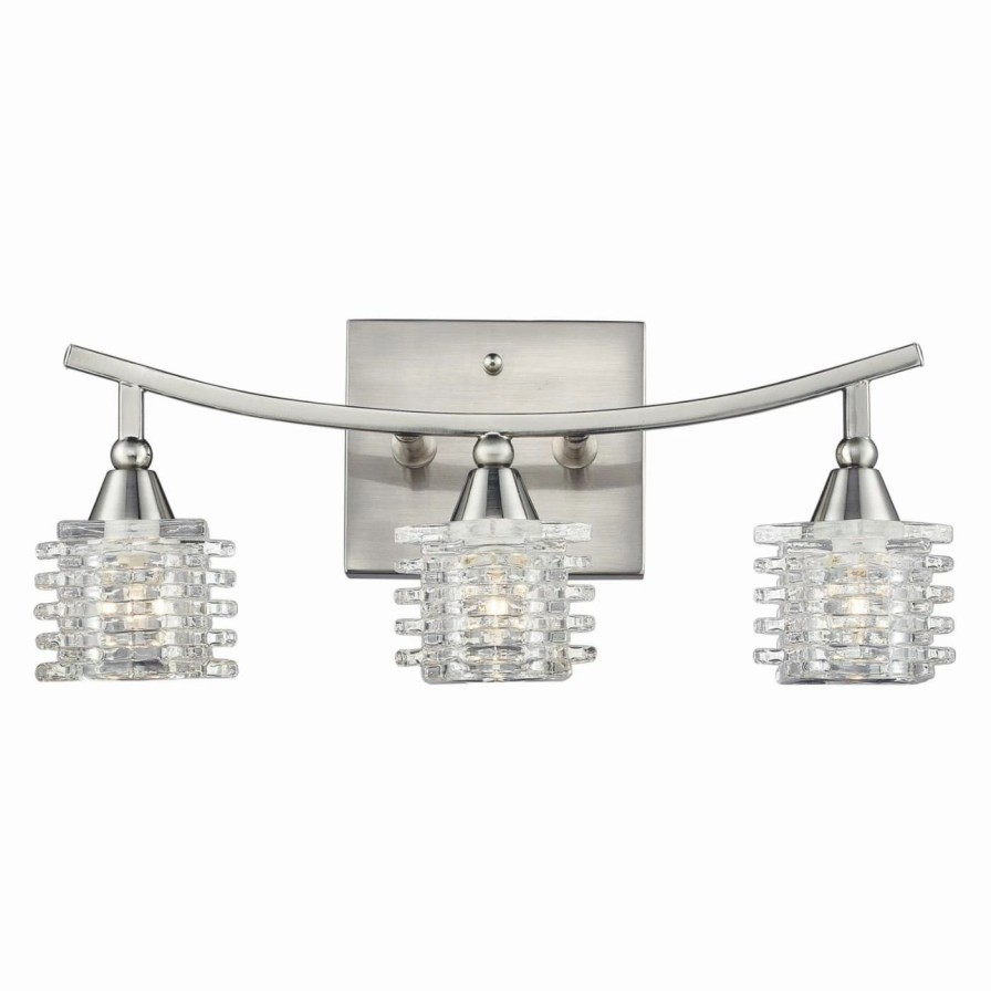 * | Buy Transitional Elk Lighting Matrix 17131/3 Bathbar Satin Nickel 15W In.